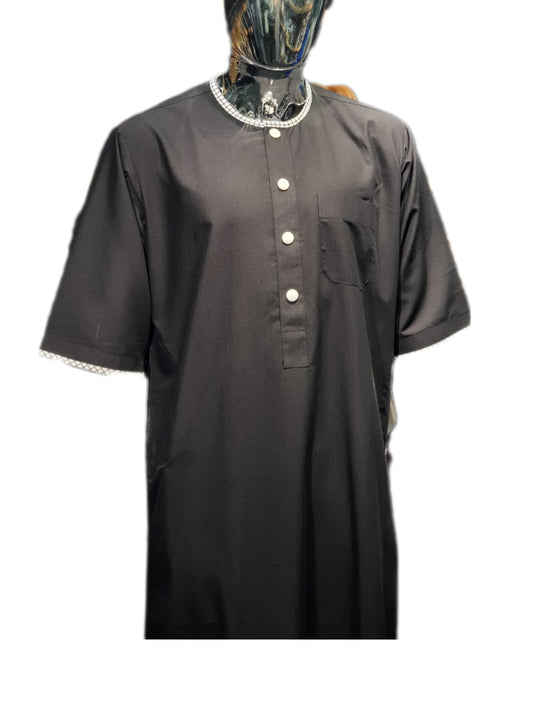 Men's Emirati Half Sleeve Designer Thobes - Best Fashion LLC