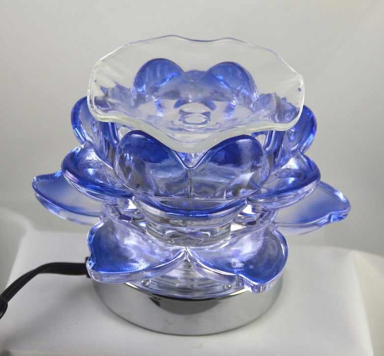 Electric Glass Flower Touch Lamp Essential Oil or Wax Burner - Best Fashion LLC