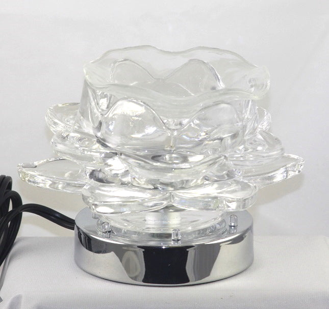 Electric Glass Flower Touch Lamp Essential Oil or Wax Burner - Best Fashion LLC