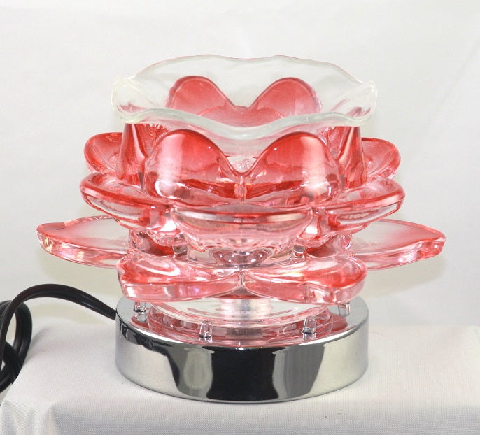 Electric Glass Flower Touch Lamp Essential Oil or Wax Burner - Best Fashion LLC