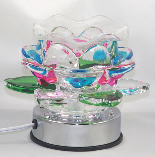 Electric Glass Flower Touch Lamp Essential Oil or Wax Burner - Best Fashion LLC